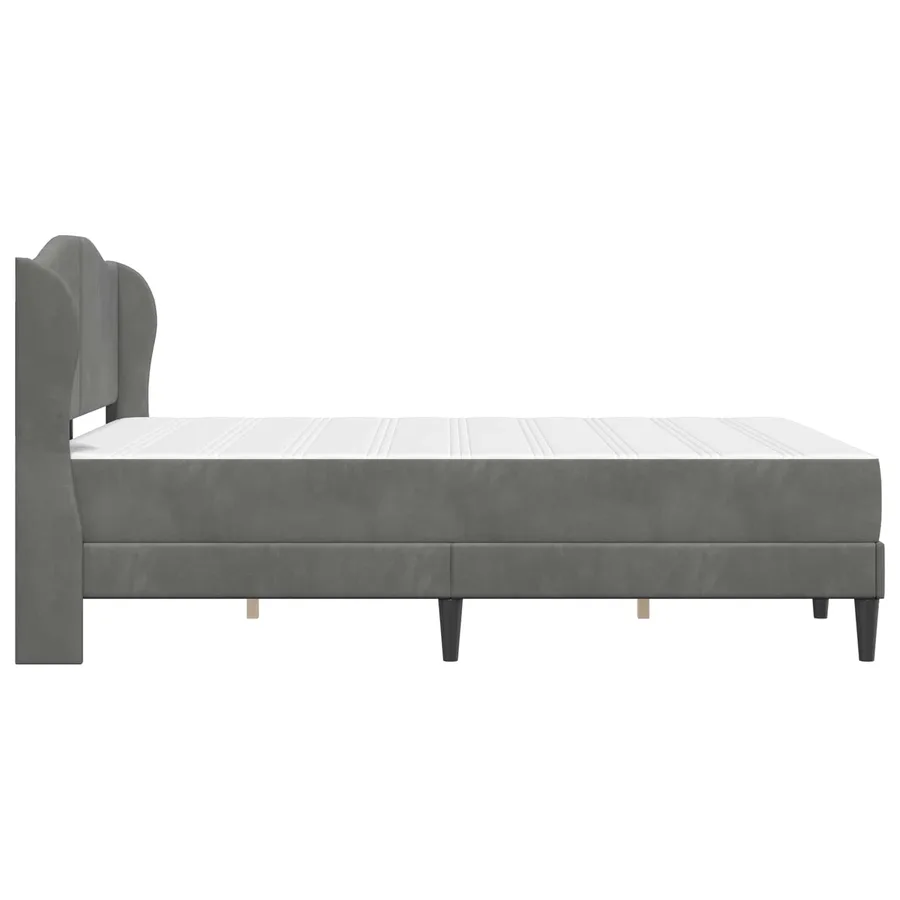 Cadre de lit avec tête de lit Gris foncé 140 x 190 cm Velours - 7