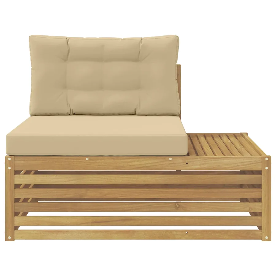 Canapé d'extérieur en bout avec coussin Blanc 115 x 83 x 73 cm - 3