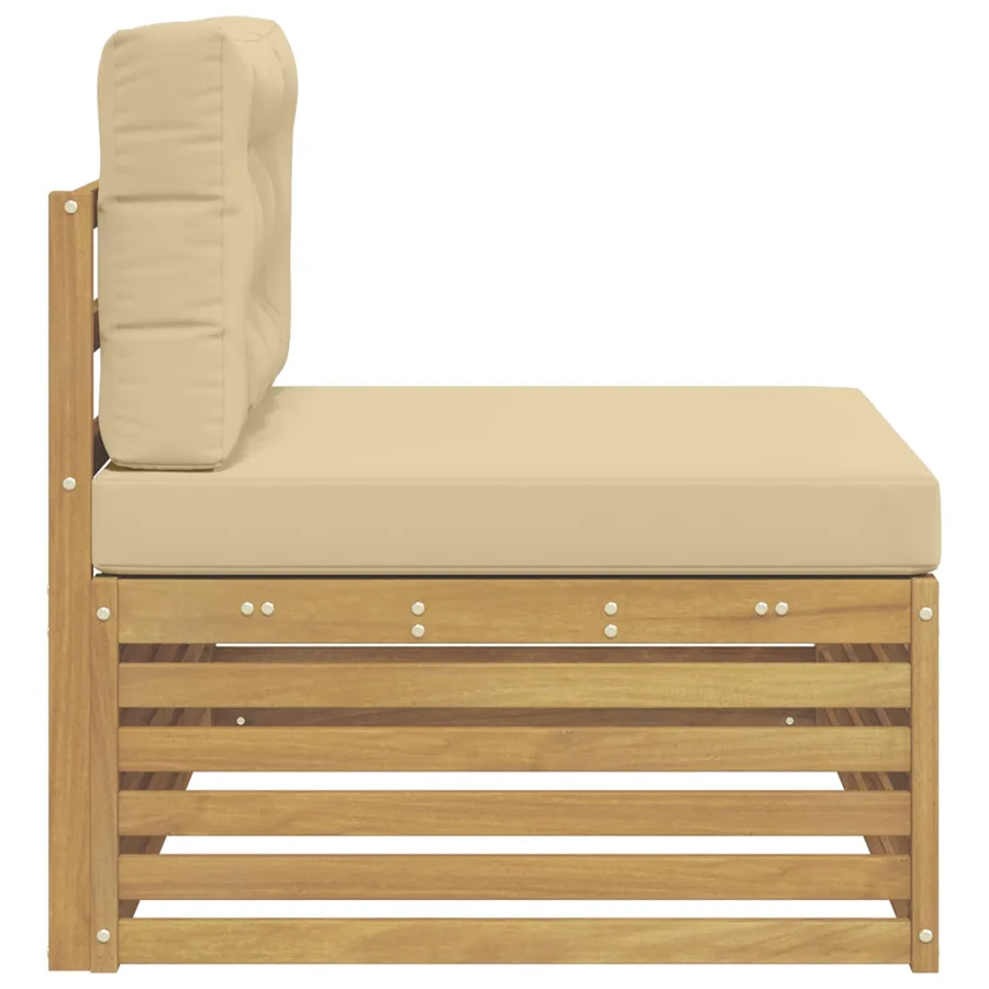 Canapé d'extérieur en bout avec coussin Blanc 115 x 83 x 73 cm - 4