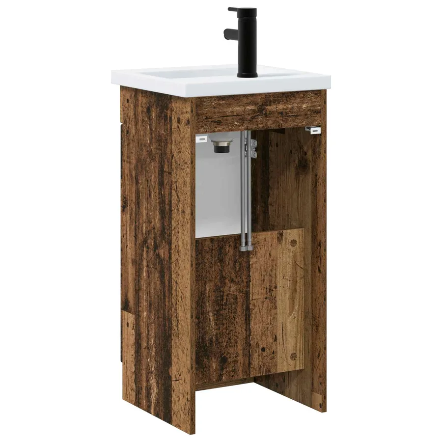 Meuble de salle de bain avec évier Bois ancien - 6