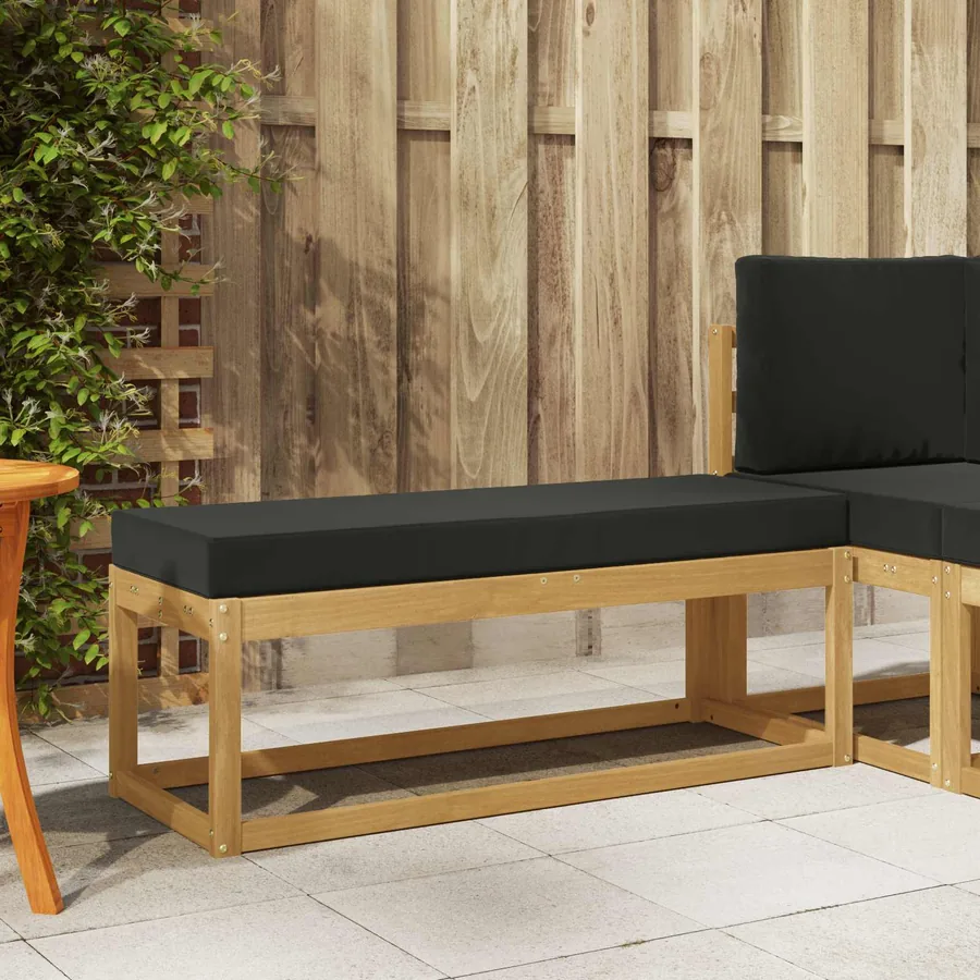 Banc de Jardin Blanc 115 x 43 x 45 cm Bois d'Acacia Massif