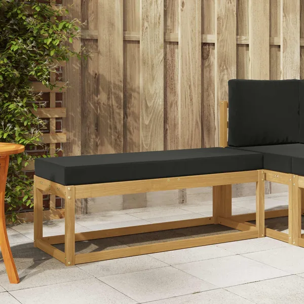 Banc de Jardin Blanc 115 x 43 x 45 cm Bois d'Acacia Massif