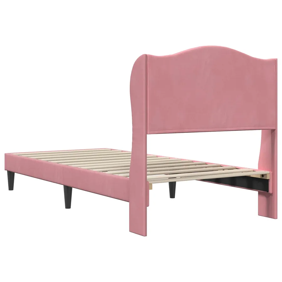 Cadre de lit avec tête de lit Rose 80 x 200 cm Velours - 6