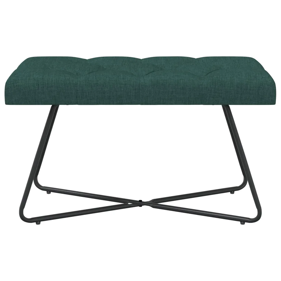 Banc avec capitonnage bouton Vert foncé 80 x 40 x 46 cm Tissu - 5