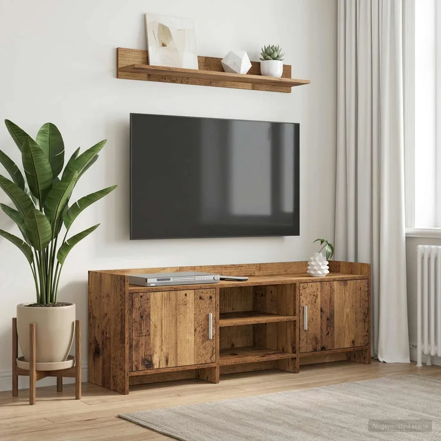 Meuble TV 130 x 33 x 47 cm Bois ancien Bois d'ingénierie