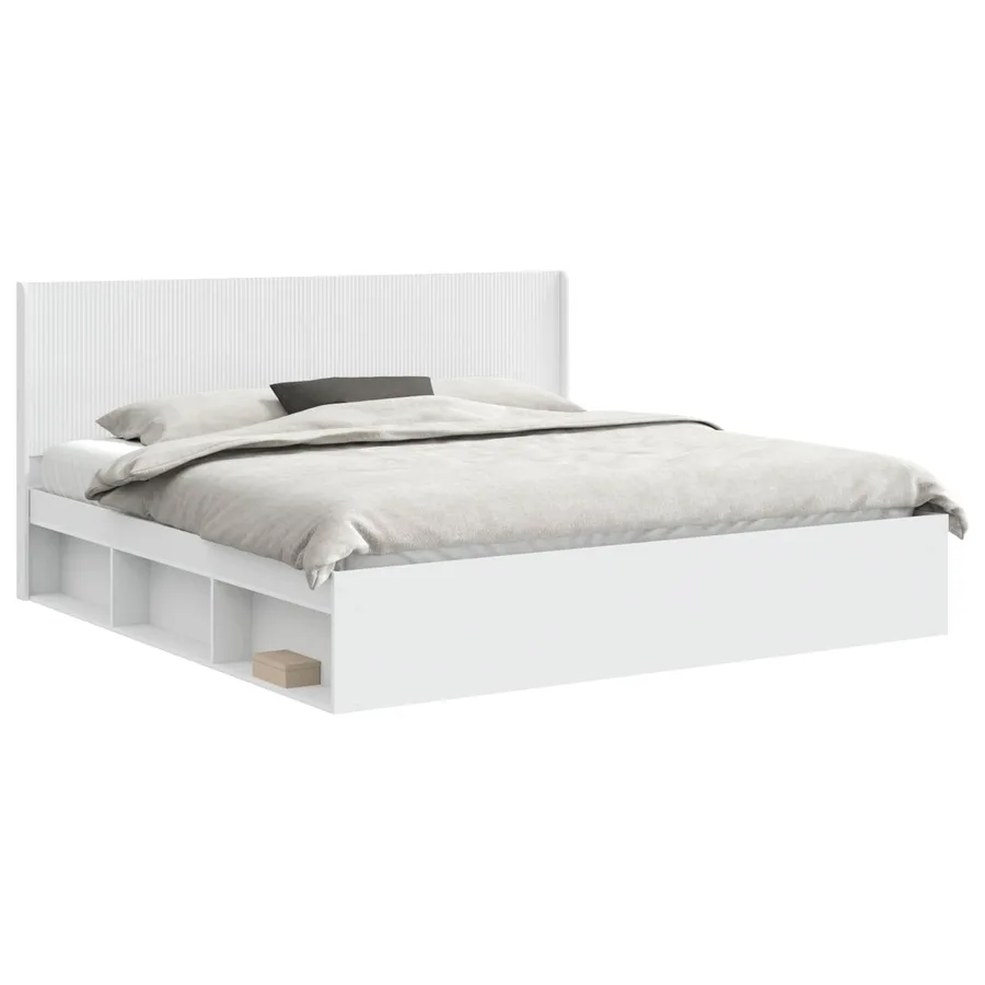 Cadre de lit avec rangement et tête de lit 2 pc - 2