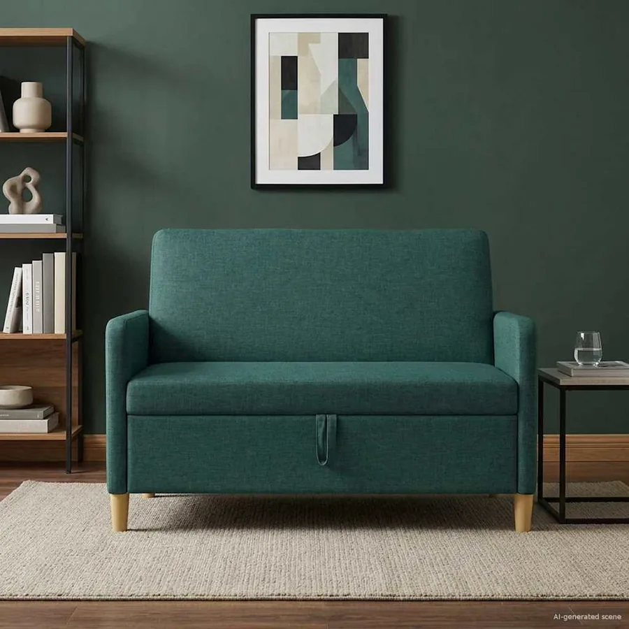 Sofa avec rangement Vert foncé 122 x 78 x 87 cm Polyester