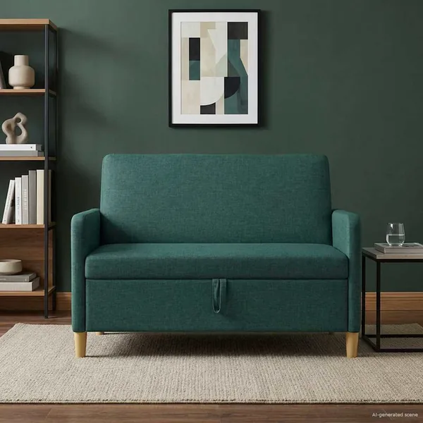 Sofa avec rangement Vert foncé 122 x 78 x 87 cm Polyester
