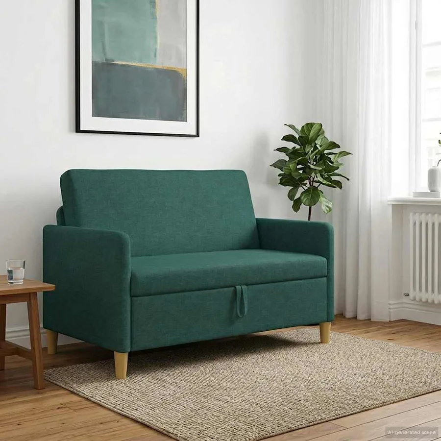Sofa avec rangement Vert foncé 122 x 78 x 87 cm Polyester - 3