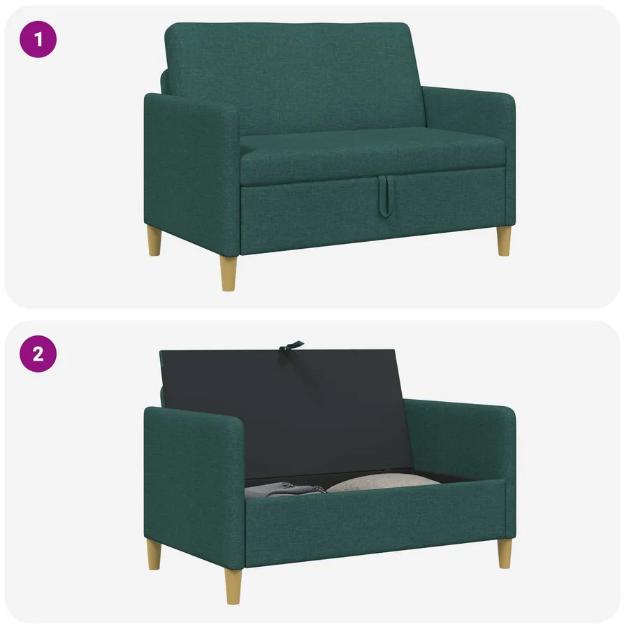 Sofa avec rangement Vert foncé 122 x 78 x 87 cm Polyester - 6