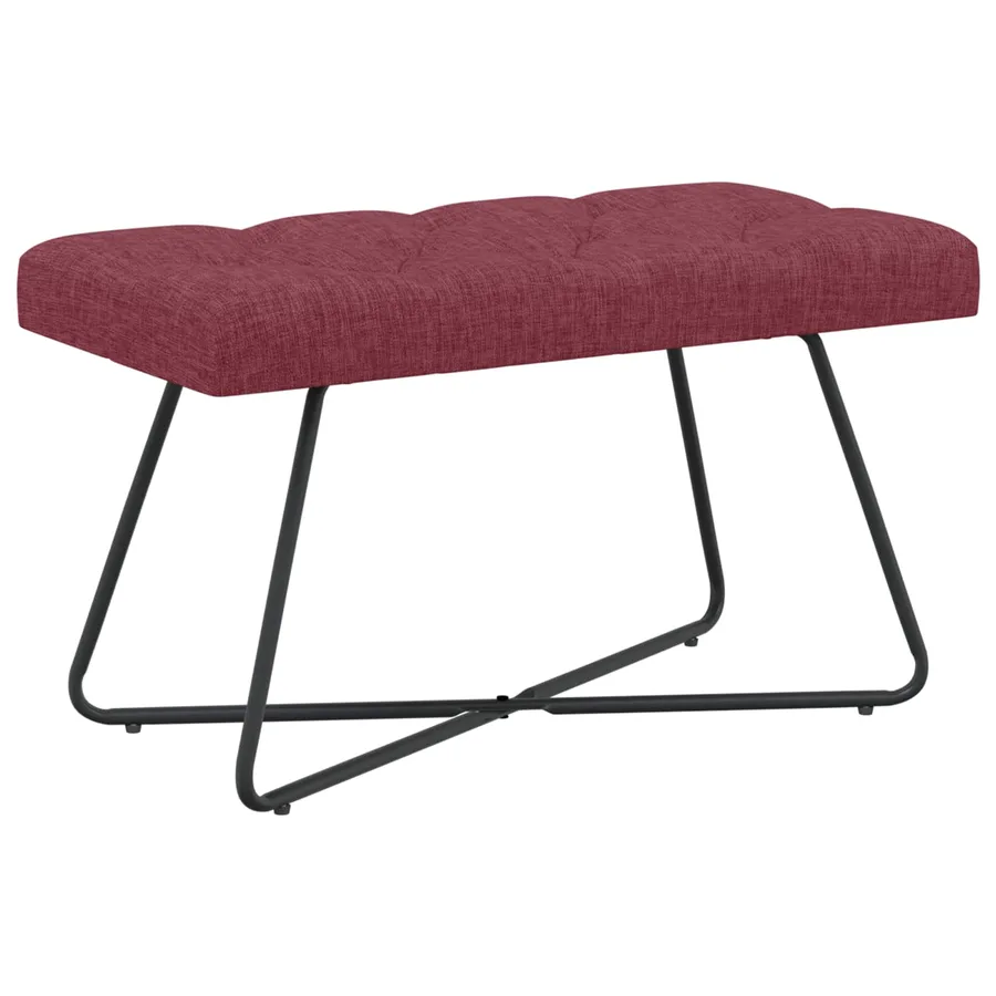 Banc avec capitonnage bouton Bordeaux 80 x 40 x 46 cm Tissu - 2