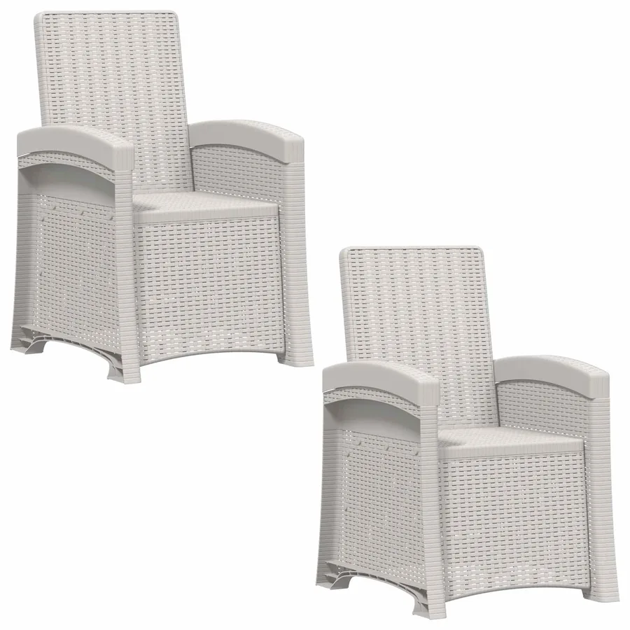 Chaise de jardin inclinable imitant le rotin 2 pcs Anthracite - 34