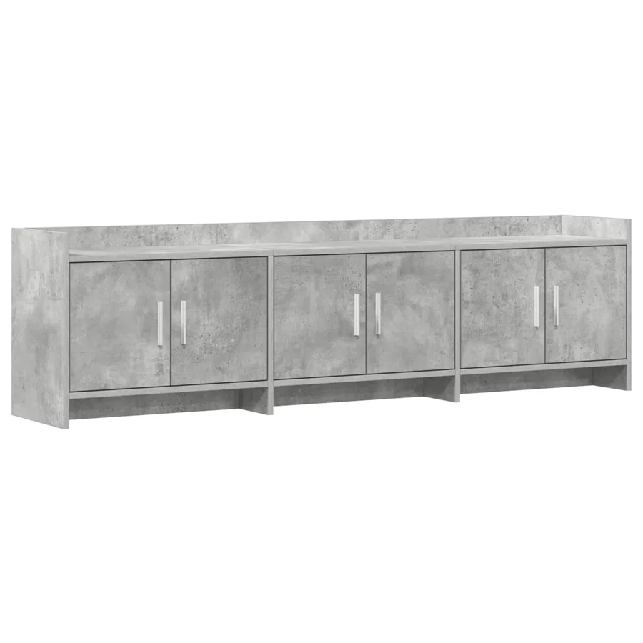 Meuble TV 168 x 33 x 47 cm Gris béton Bois d'ingénierie - 2