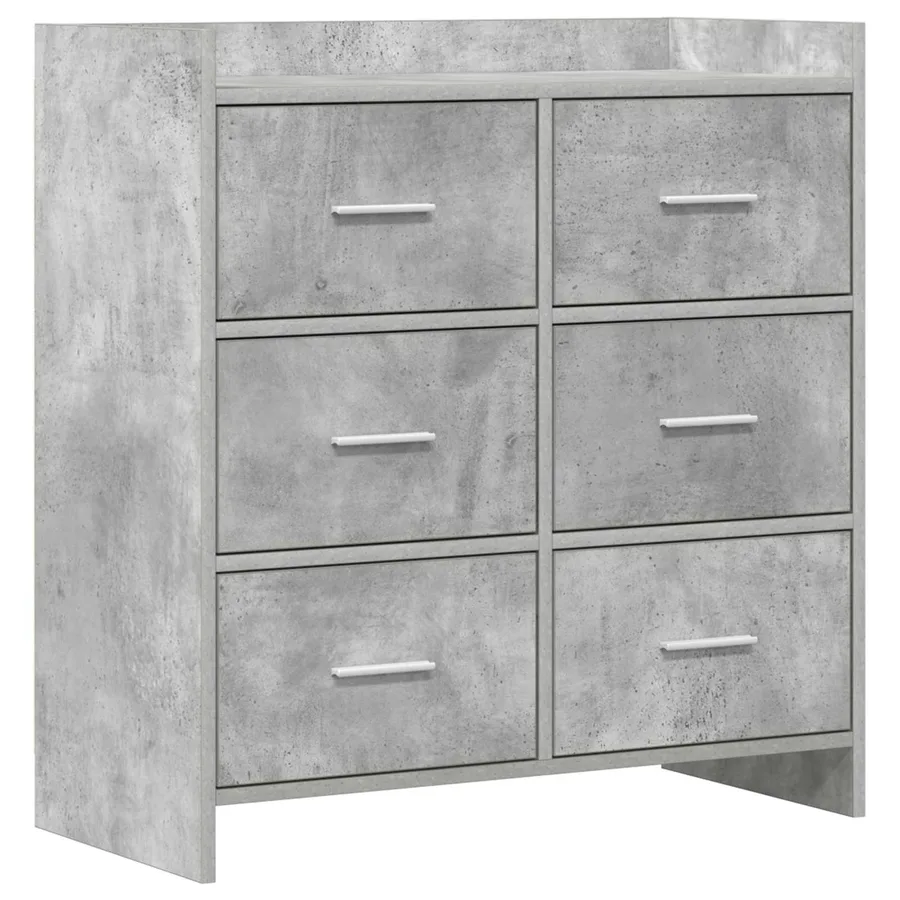 Buffet Gris béton 75 x 33 x 80 cm Bois d'ingénierie - 2