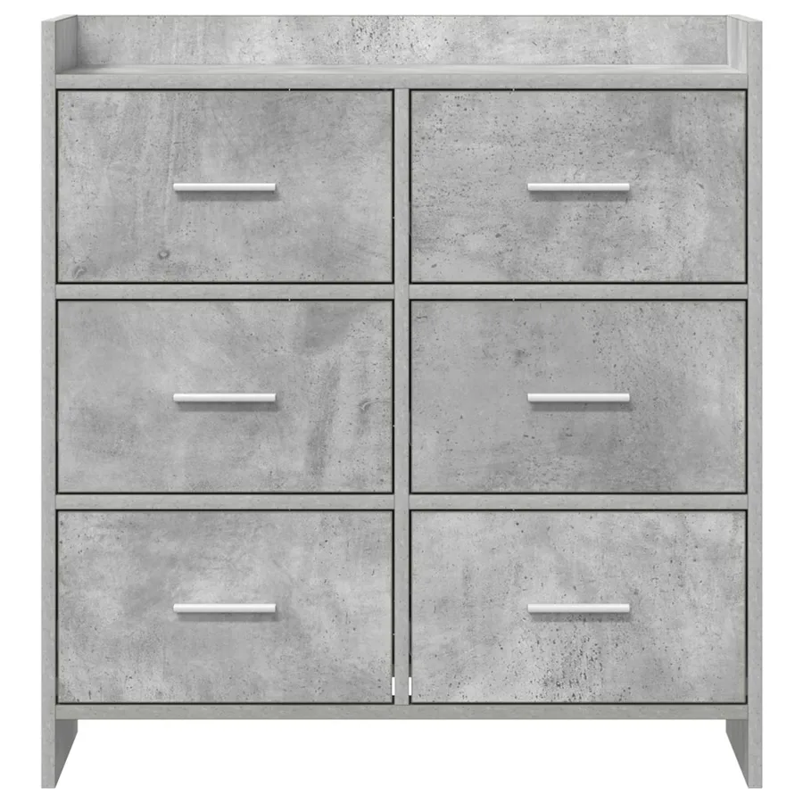 Buffet Gris béton 75 x 33 x 80 cm Bois d'ingénierie - 5