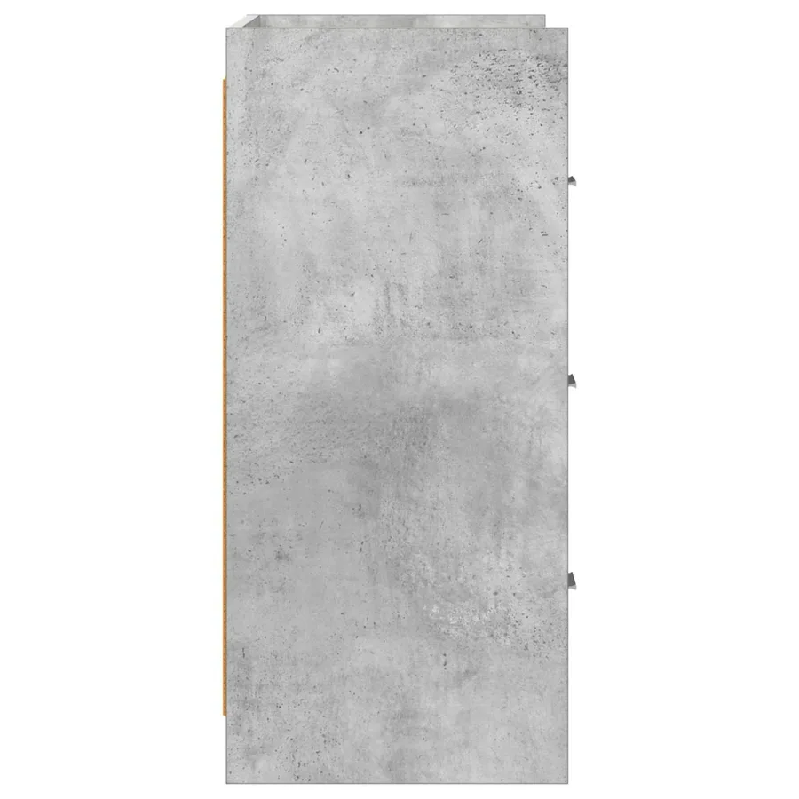 Buffet Gris béton 75 x 33 x 80 cm Bois d'ingénierie - 6