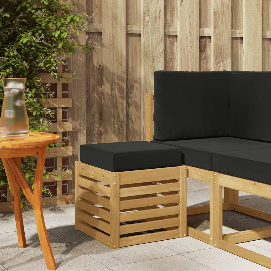 Banc de Jardin Blanc 43 x 43 x 45 cm Bois d'Acacia Massif