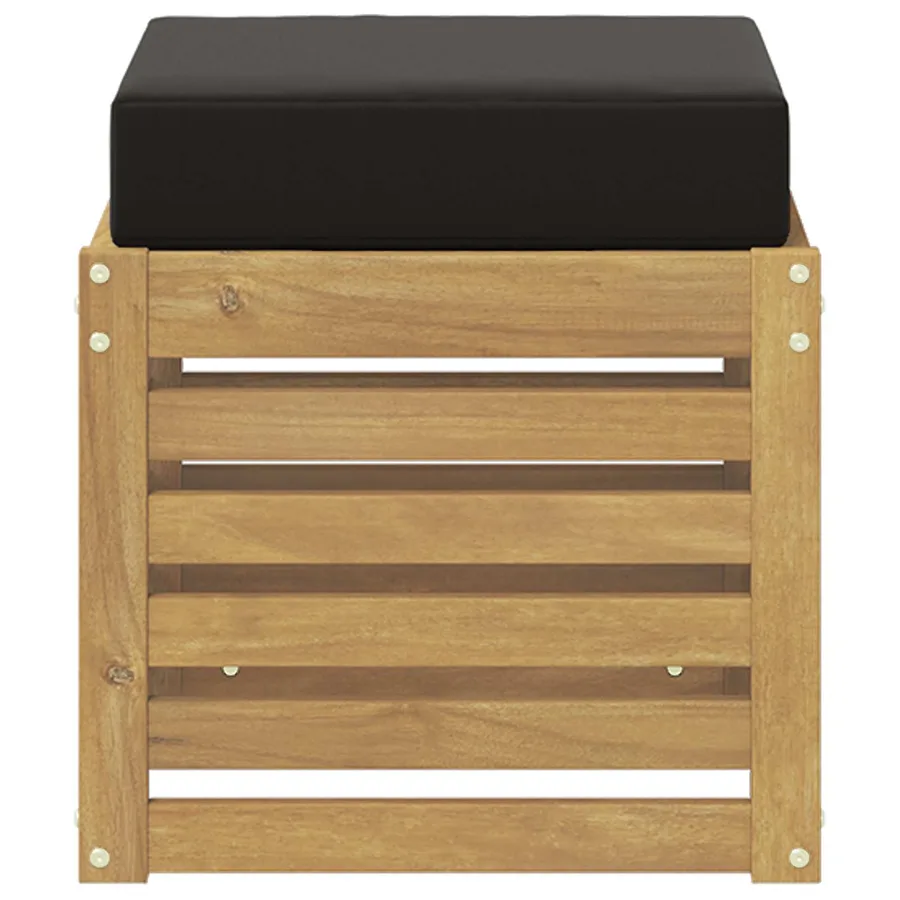 Banc de Jardin Blanc 43 x 43 x 45 cm Bois d'Acacia Massif - 3