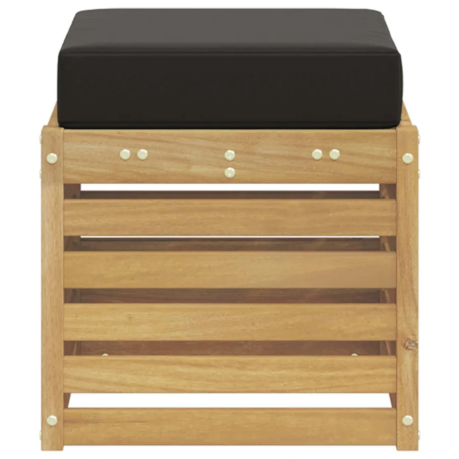 Banc de Jardin Blanc 43 x 43 x 45 cm Bois d'Acacia Massif - 4
