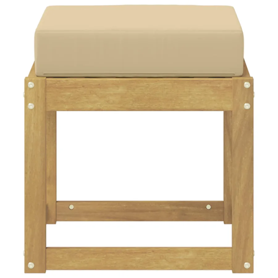 Banc de Jardin Blanc 43 x 43 x 45 cm Bois d'Acacia Massif - 3