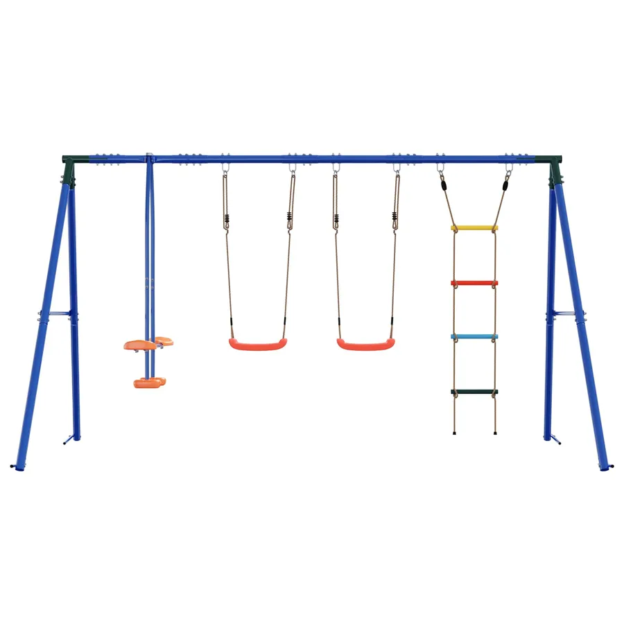 Ensemble de balançoires d'extérieur Multicolore Acier et PE - 4