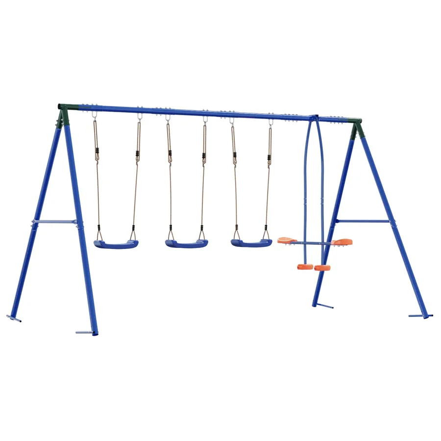 Ensemble de balançoires d'extérieur Multicolore Acier et PE - 6