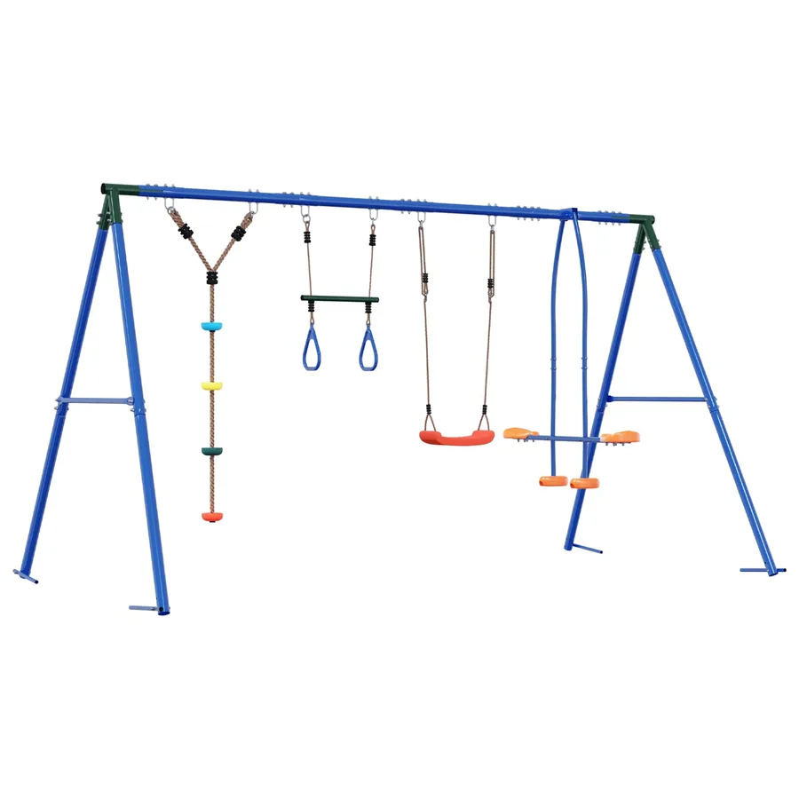 Ensemble de balançoires d'extérieur Multicolore Acier et PE - 6