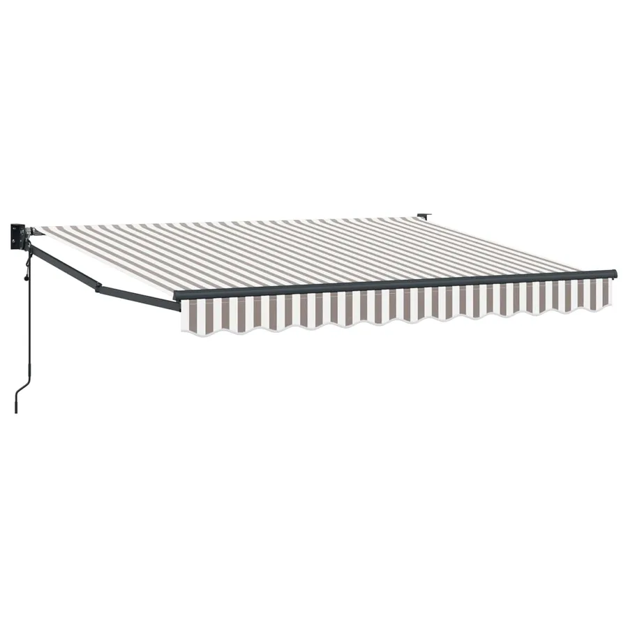 Auvent rétractable Gris clair et blanc 4 × 3 m - 2
