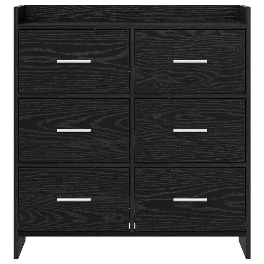 Buffet Chêne noir 75 x 33 x 80 cm Bois d'ingénierie - 5