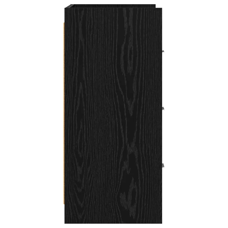 Buffet Chêne noir 75 x 33 x 80 cm Bois d'ingénierie - 6
