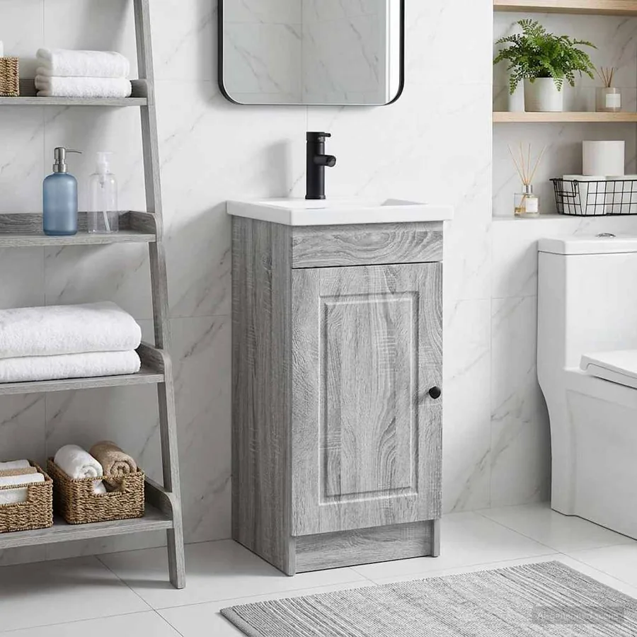 Meuble de salle de bain avec évier Sonoma gris