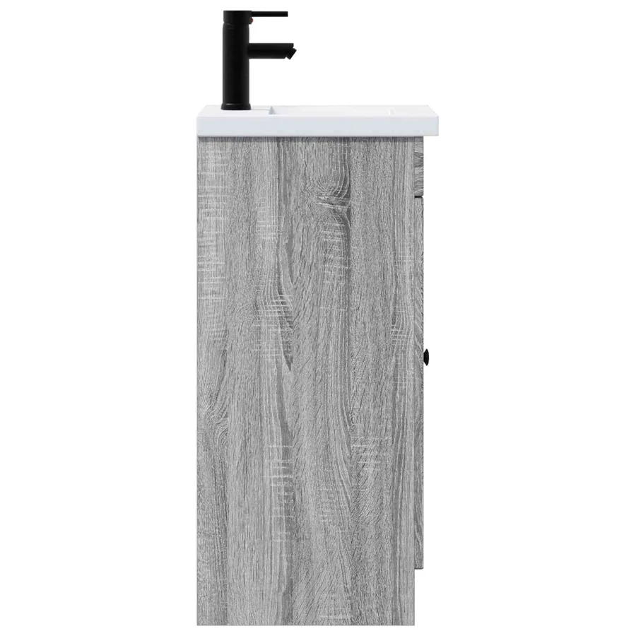 Meuble de salle de bain avec évier Sonoma gris - 5