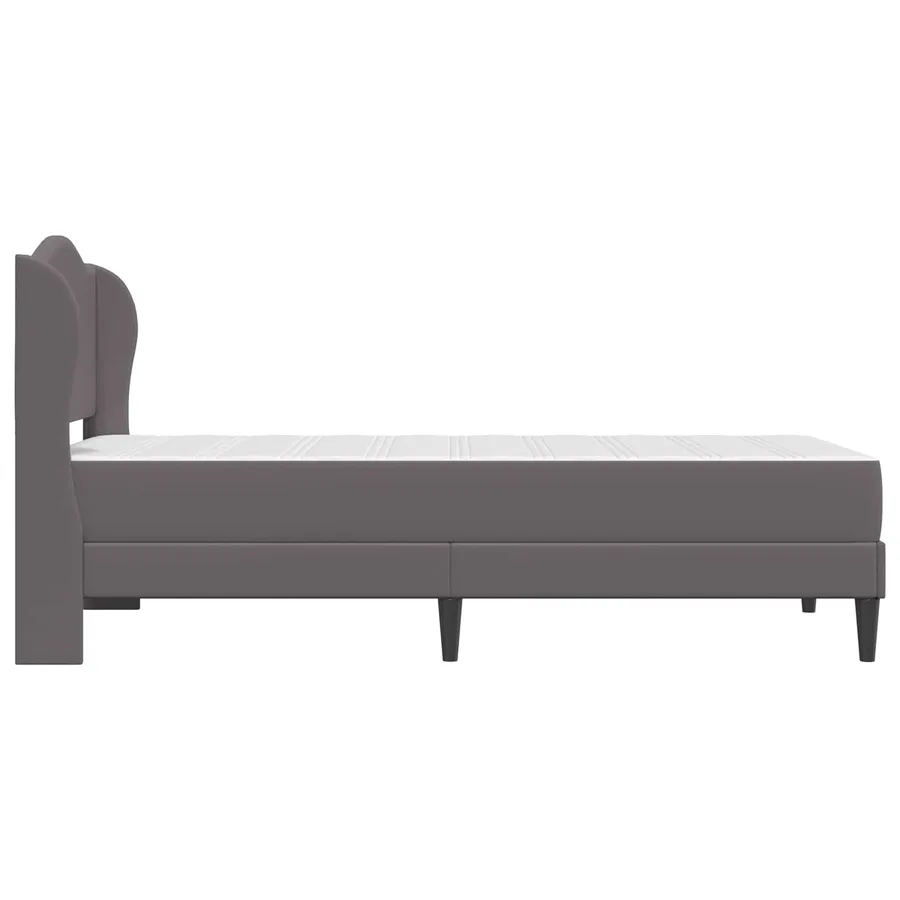Cadre de lit avec tête de lit Gris 90 x 200 cm Simili cuir - 7