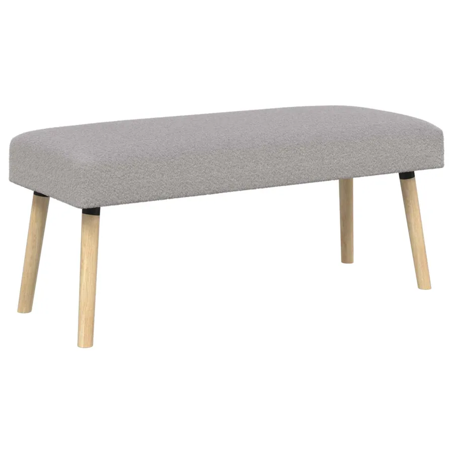 banc Uni Gris clair 110 x 40 x 46 cm Bouclé - 2