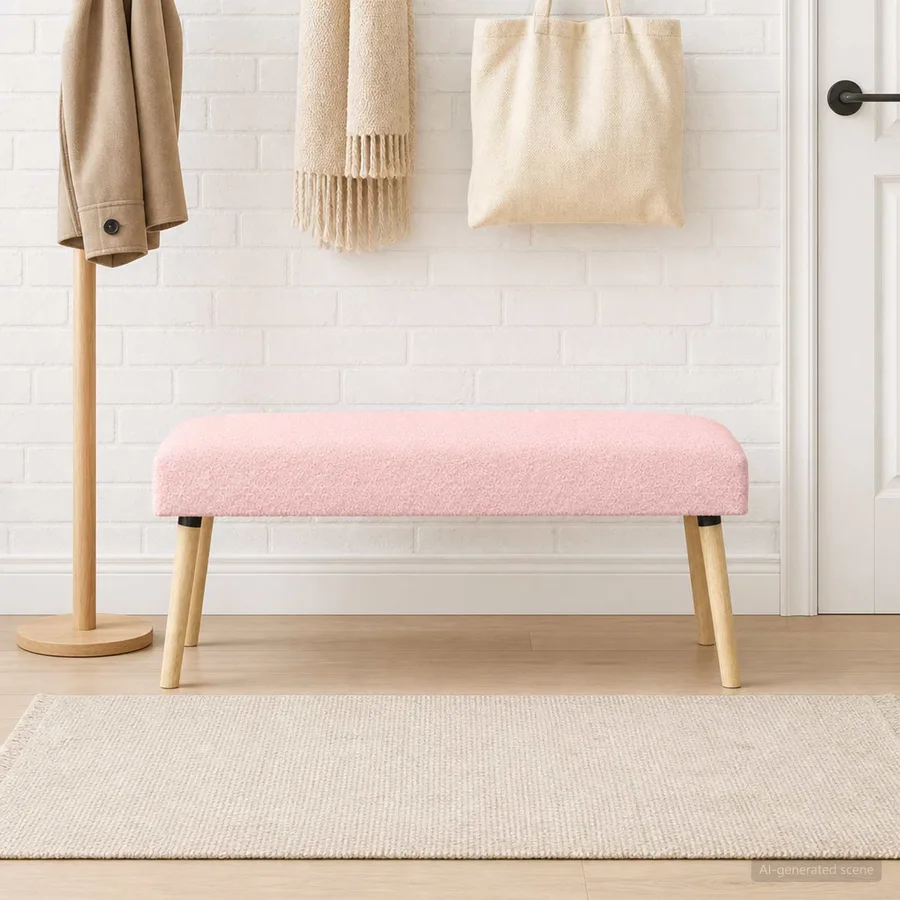 banc Uni Rose 110 x 40 x 46 cm Bouclé - 3