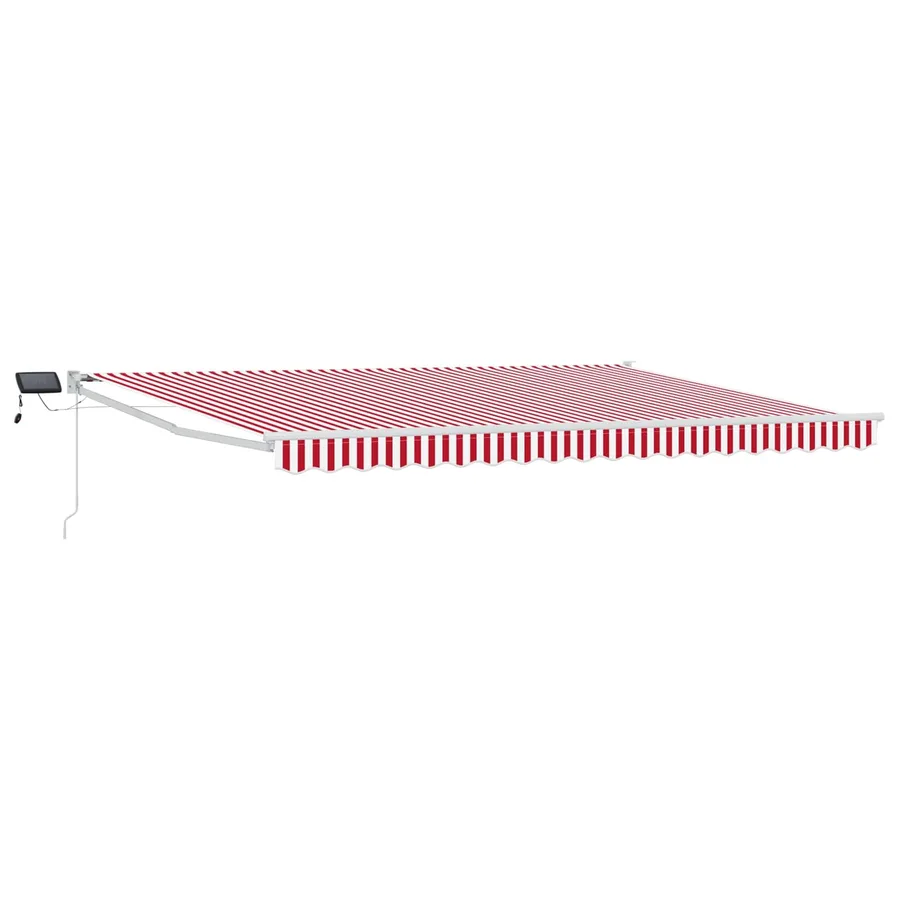 Store rétractable manuel avec LEDs Rouge et Blanc 4,5 × 3 m - 2