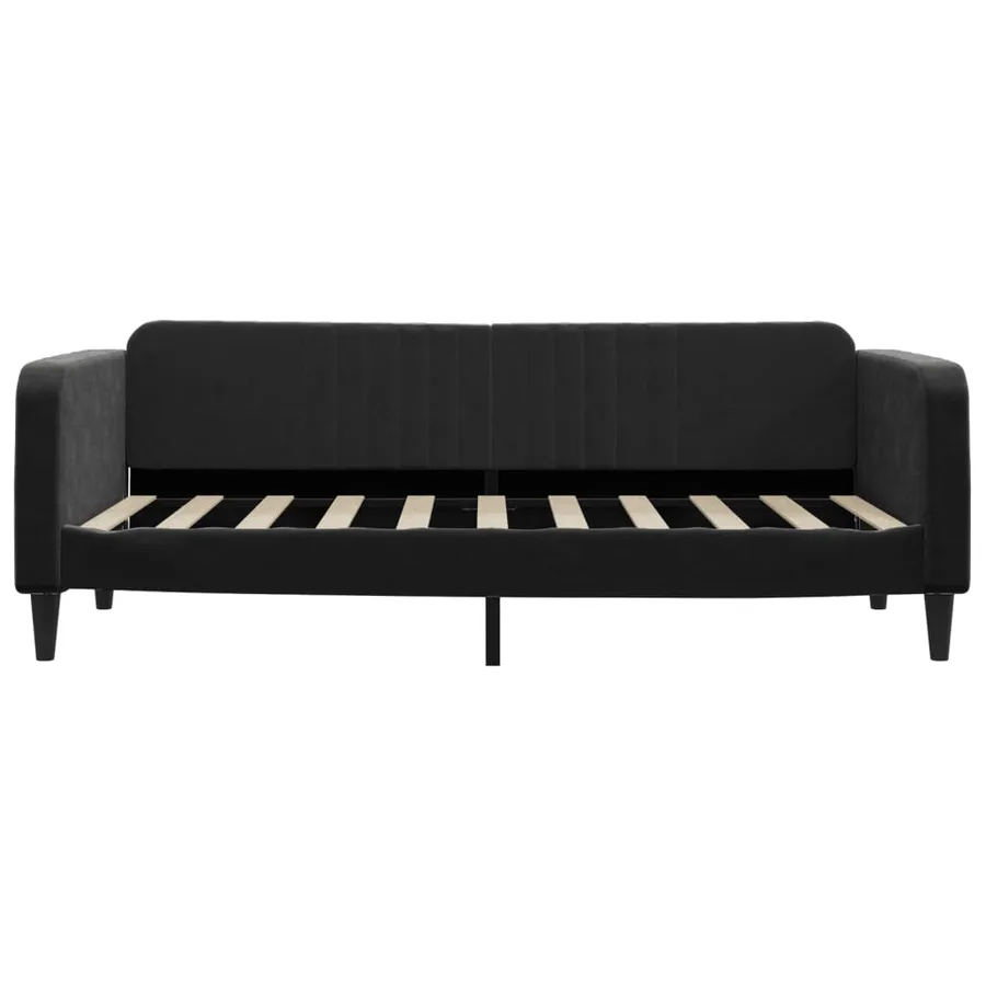 Lit de jour avec matelas noir 90x190 cm velours - 4
