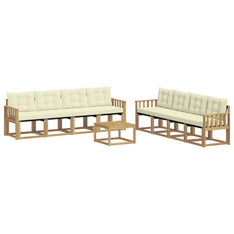 Ensemble de canapés d'extérieur 9 pcs Blanc et crème - 2