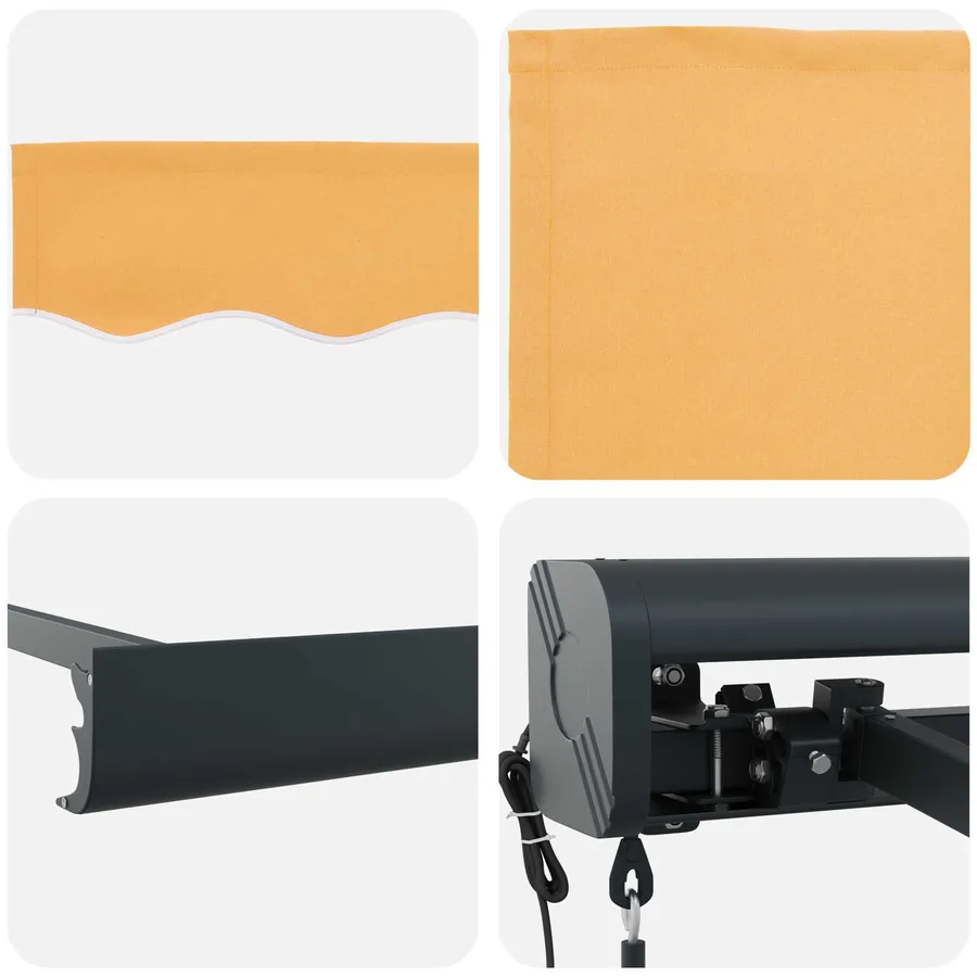 Auvent rétractable Sable 450 × 300 cm Tissu et Métal - 4