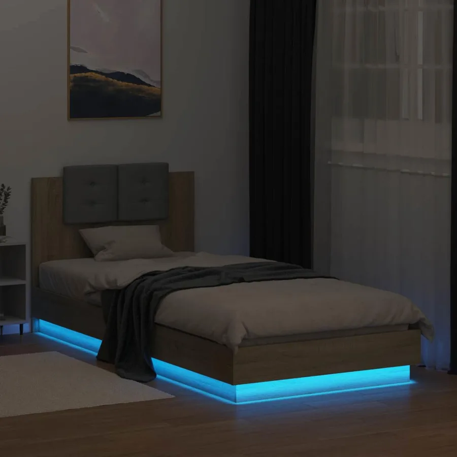 Cadre de lit avec LED Chêne Sonoma 80 x 200 cm - 3