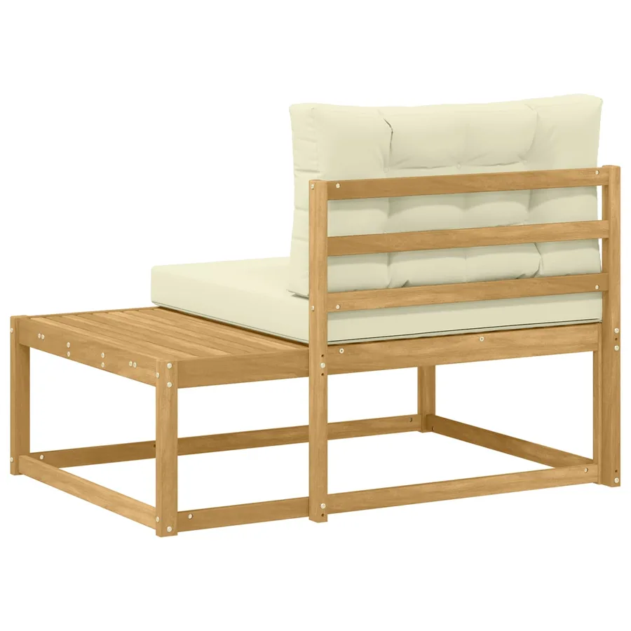 Canapé d'extérieur en bout Blanc 115 x 83 x 73 cm Polyester - 5