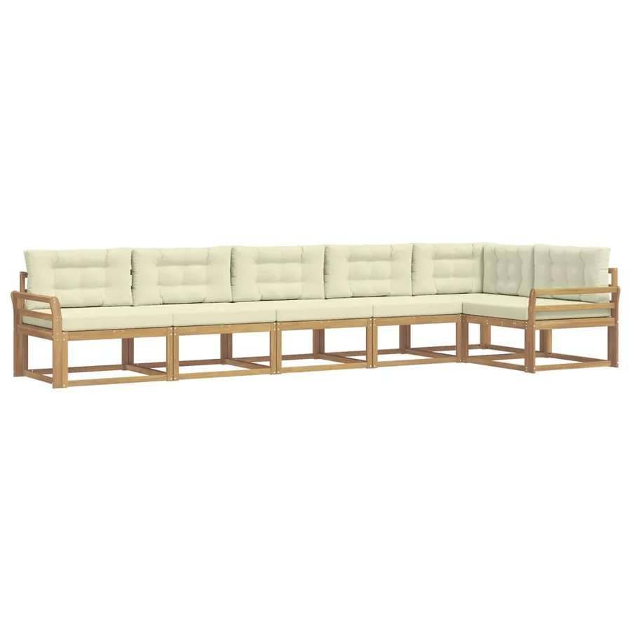 Ensemble de canapés d'extérieur 4 pcs Blanc et crème Polyester - 2