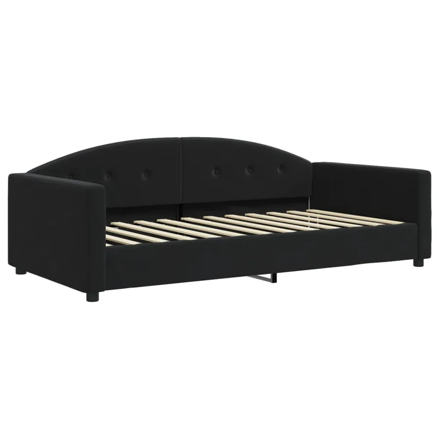 Lit de jour avec matelas noir 100x200 cm velours - 3