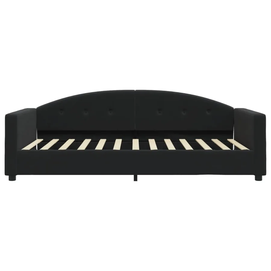 Lit de jour avec matelas noir 100x200 cm velours - 4