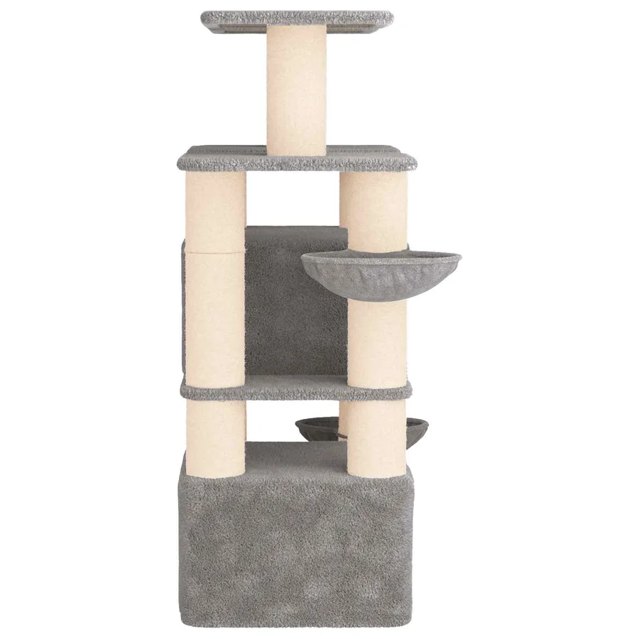 Arbre à chat avec poteaux à griffer en sisal 2 pc Gris clair - 5