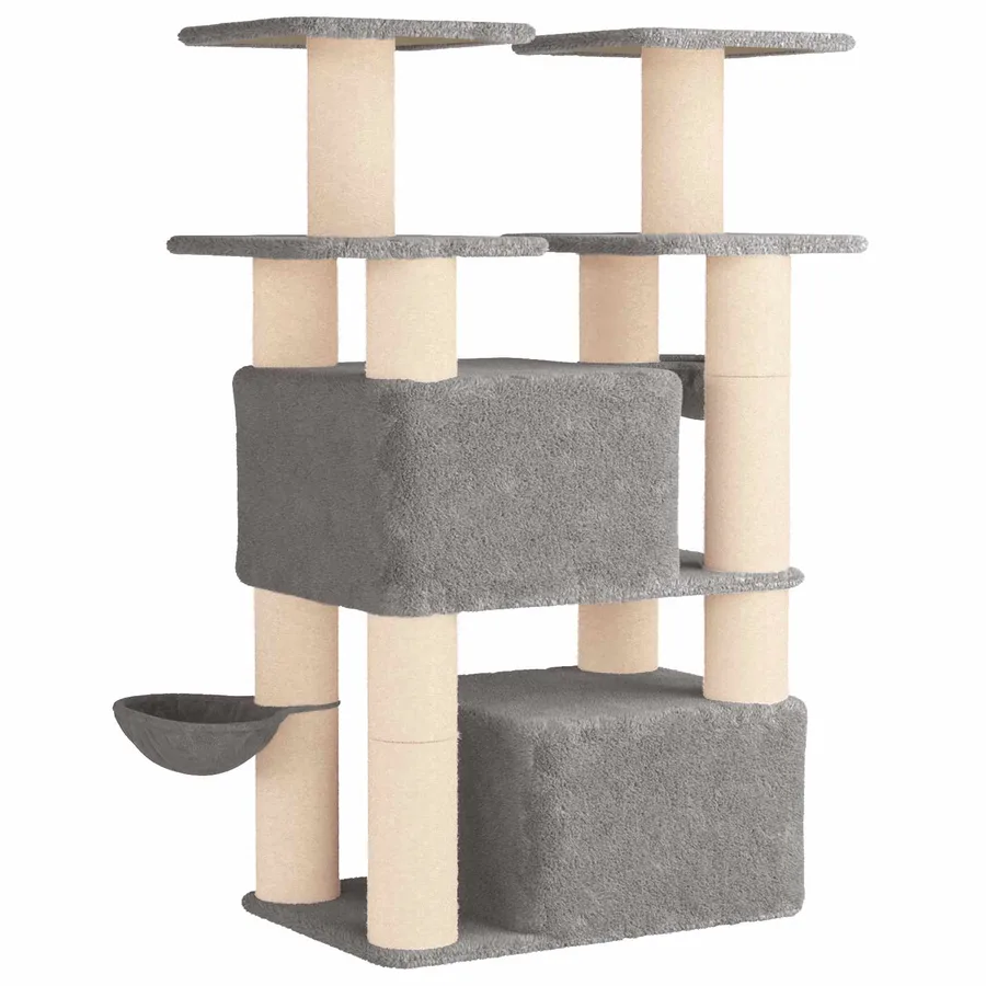 Arbre à chat avec poteaux à griffer en sisal 2 pc Gris clair - 6