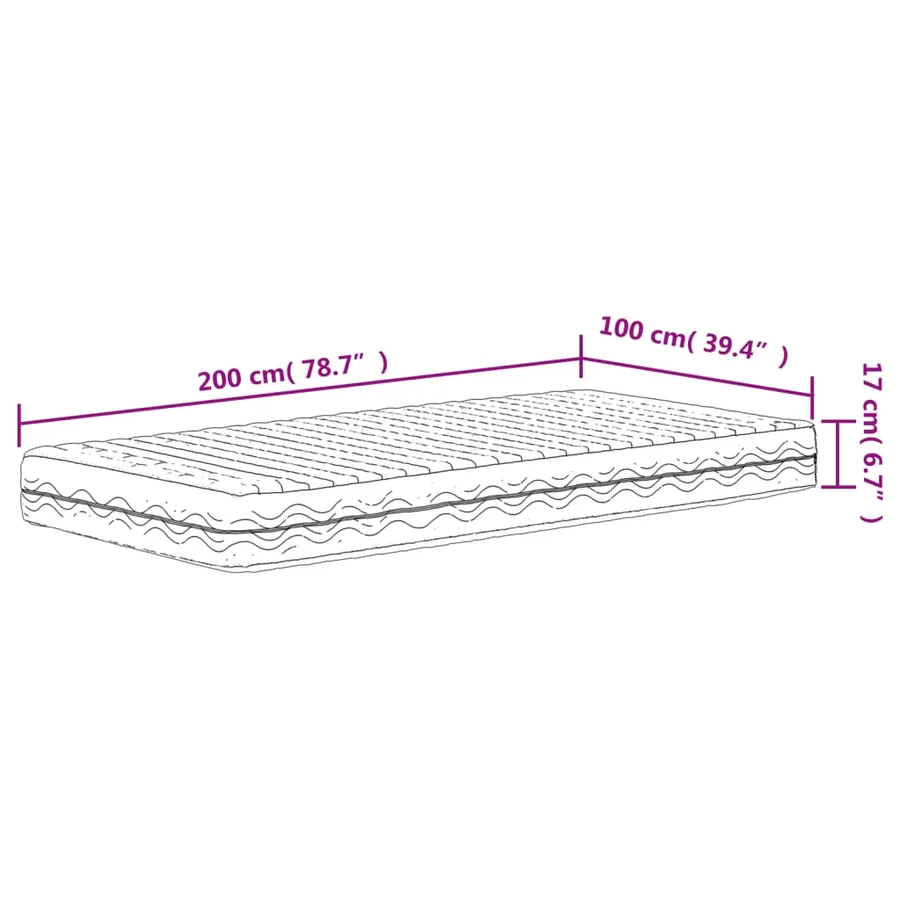 Matelas en mousse blanc 100x200 cm dureté H2 H3 - 9