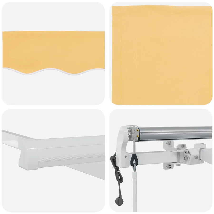 Auvent rétractable Sable 600 × 300 cm Polyester - 7