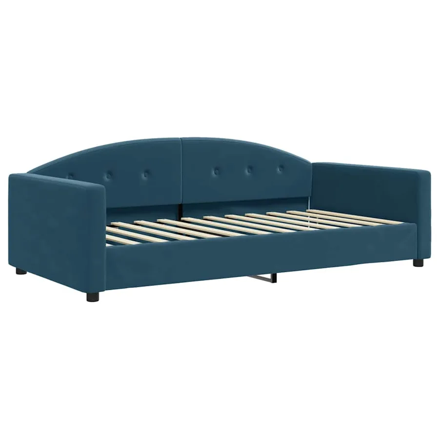 Lit de jour avec matelas bleu 100x200 cm velours - 3