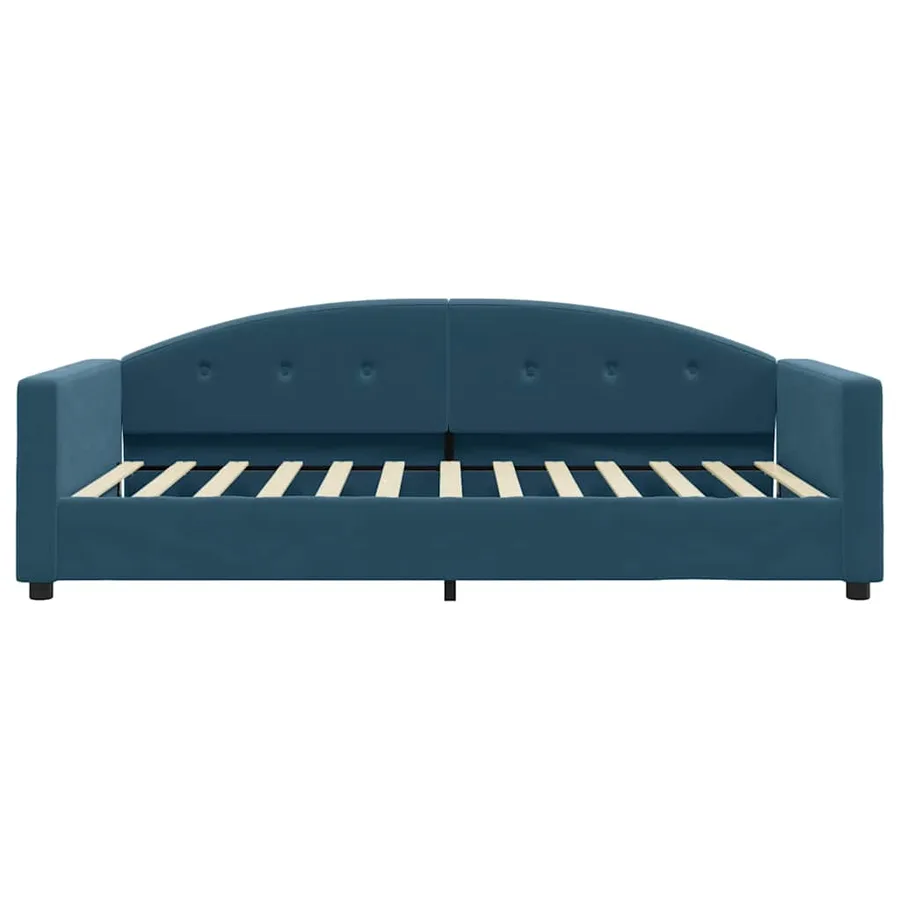 Lit de jour avec matelas bleu 100x200 cm velours - 4